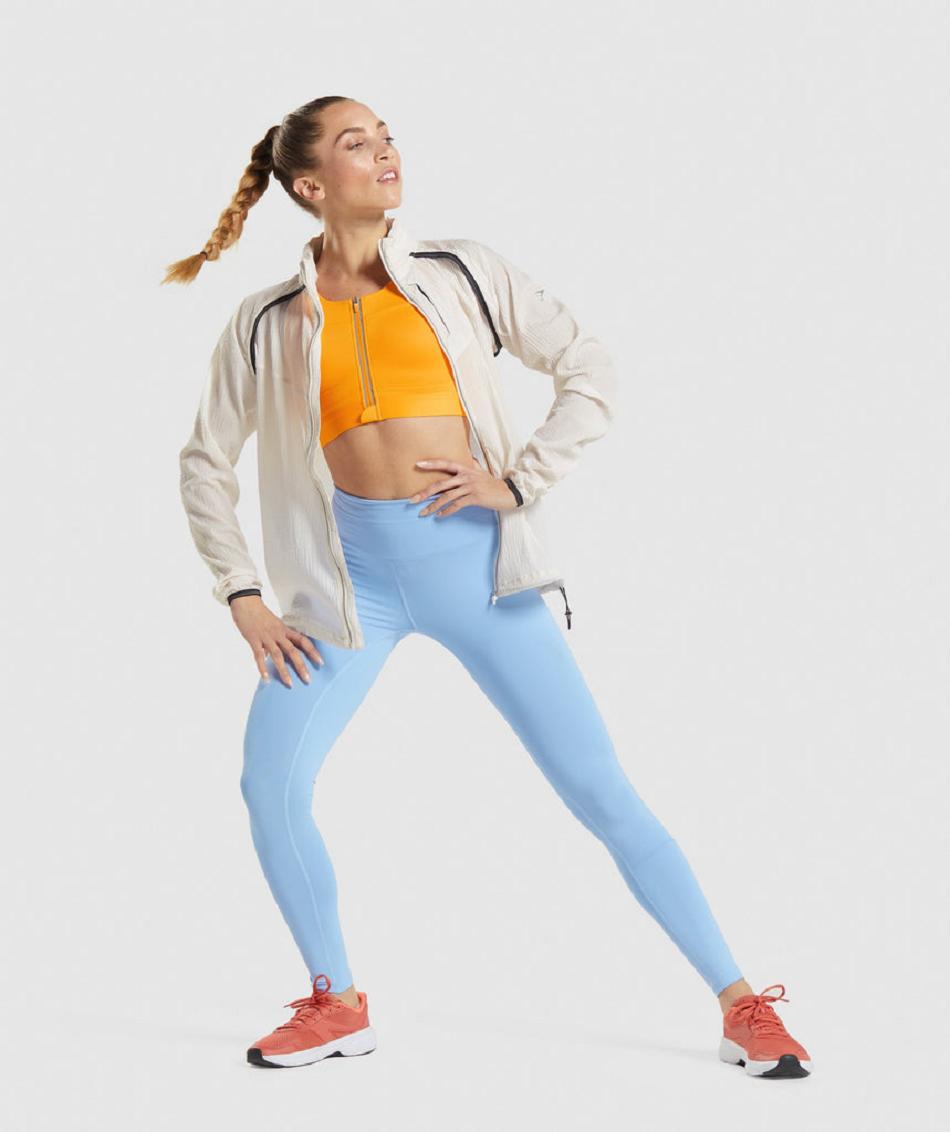 Correr Con Capucha Gymshark Speed Windbreaker Mujer Blancas | CO 2587WNB